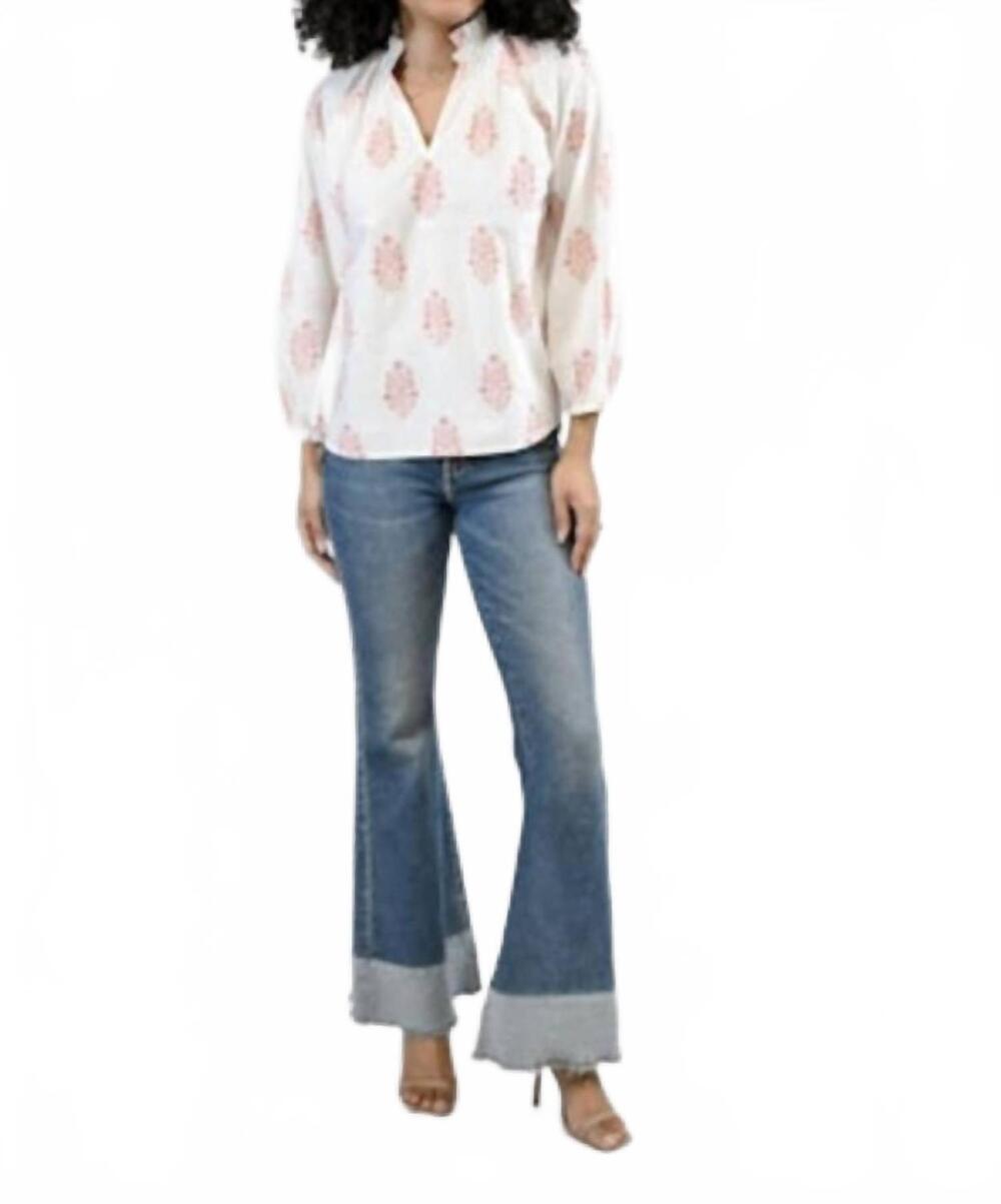 NEW VICTORIA DUNN marigold ciella blouse in azalea
